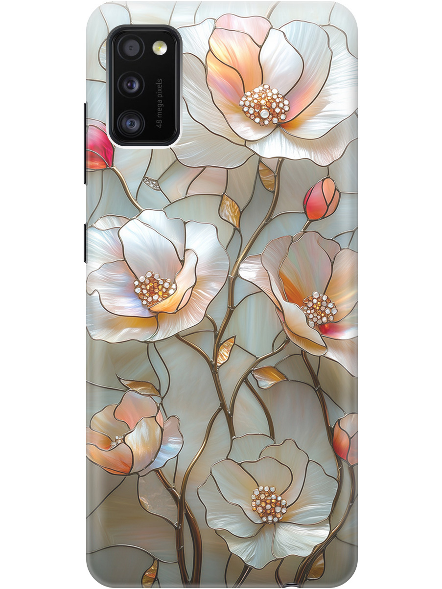 

Силиконовый чехол на Samsung Galaxy A41 с принтом "Фарфоровые цветы", Прозрачный;белый;черный, 722821023