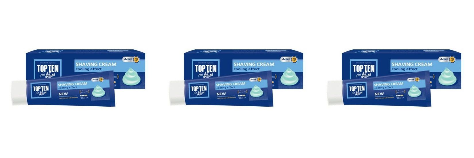 Крем для бритья TOP TEN for men ACTIVE нормальная кожа 100мл 3шт