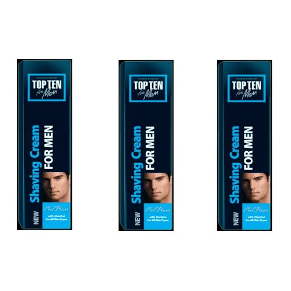 Крем для бритья TOP TEN for men Cool Power 100мл 3шт