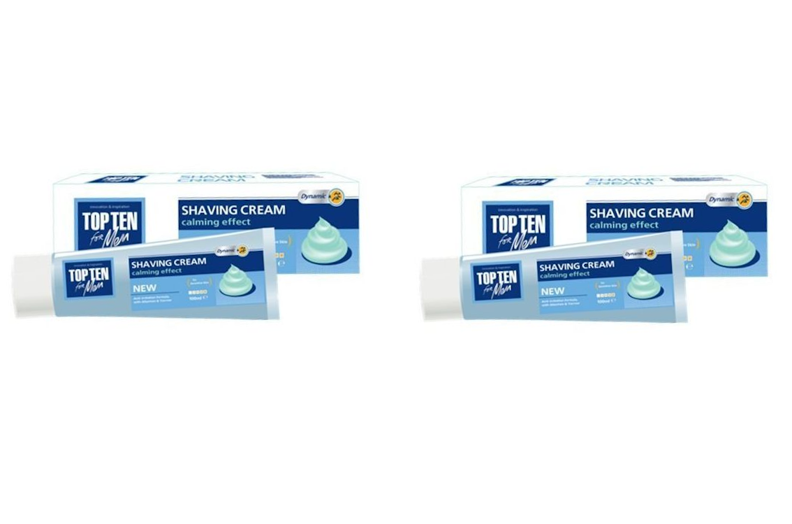 Крем для бритья TOP TEN for men Dynamic чувствительная кожа 100мл 2шт