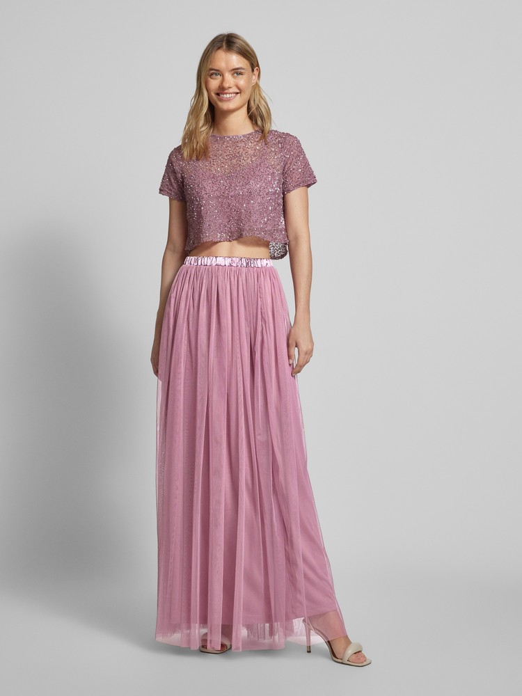 

Юбка женская Lace & Beads Adeline Maxi розовая S, Розовый, Adeline Maxi