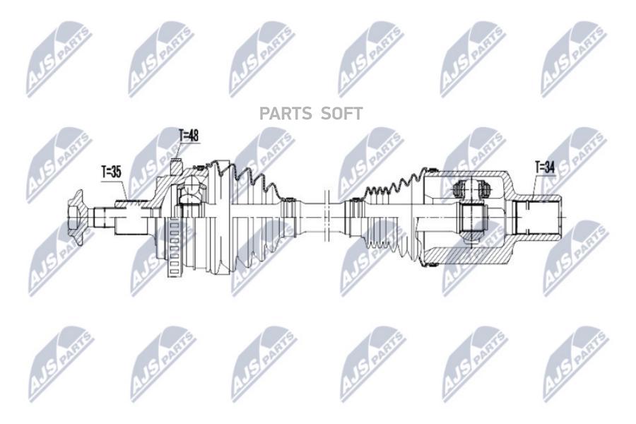 

NTY 'NPWME073 Полуось, mercedes s350/s430/s500 4matic 02-05 /atm 1шт