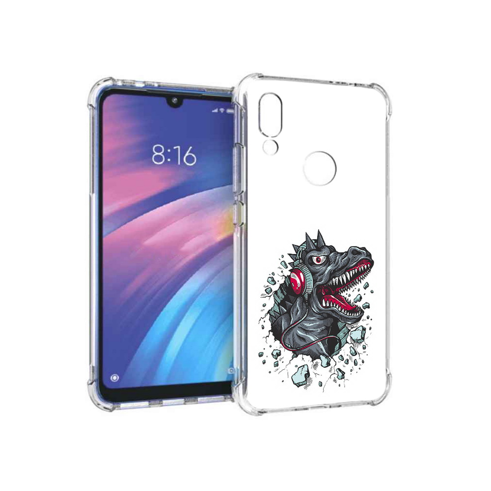 

Чехол MyPads Tocco для Xiaomi Redmi Y3 Нарисованный динозавр в наушниках, Прозрачный, Tocco