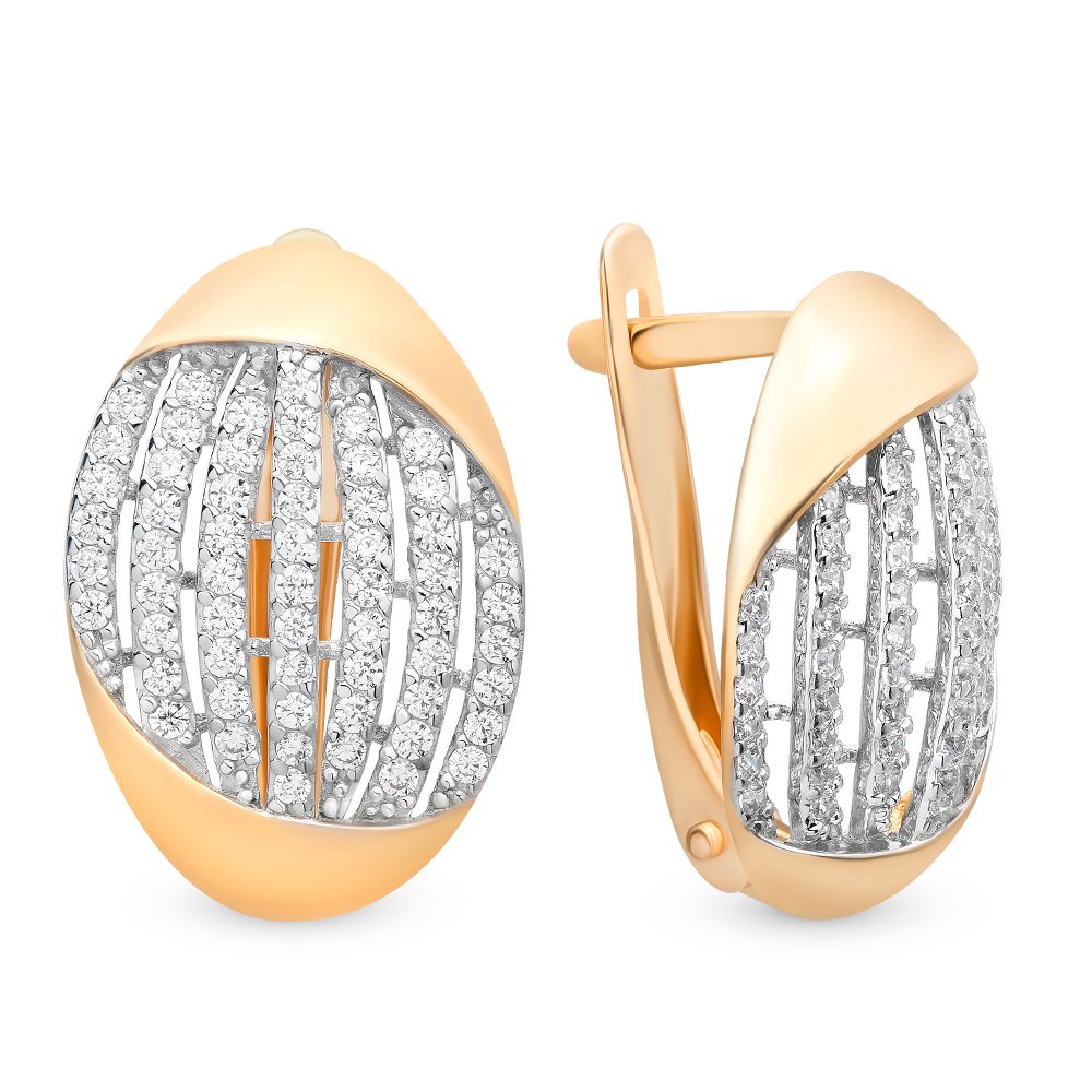 

Серьги из красного золота с фианитом 585Gold 302005217, 302005217