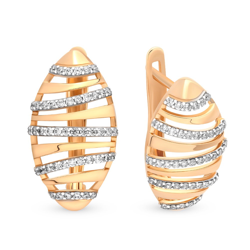 

Серьги из красного золота с фианитом 585Gold 302005232, 302005232