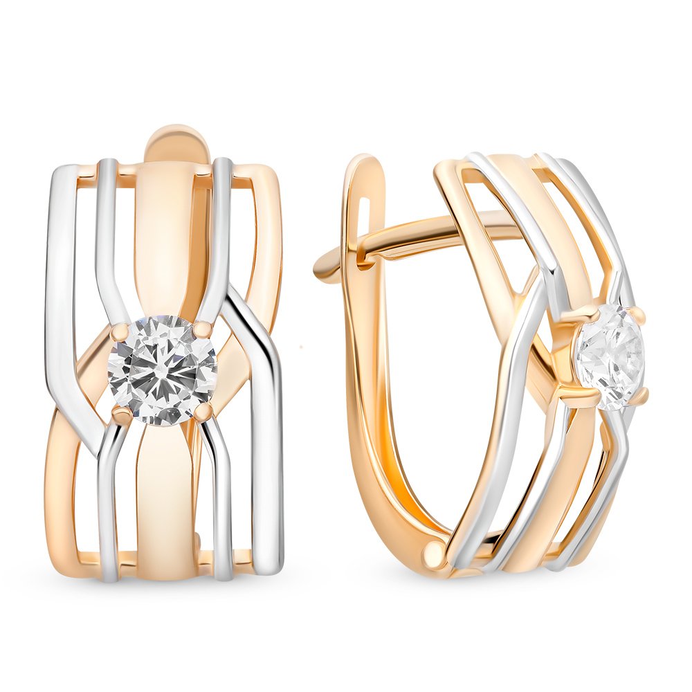 

Серьги из красного золота с фианитом 585Gold 302005309, 302005309