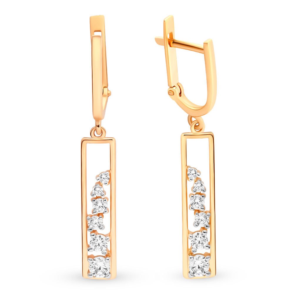 

Серьги из красного золота с фианитом 585Gold 302005313, 302005313
