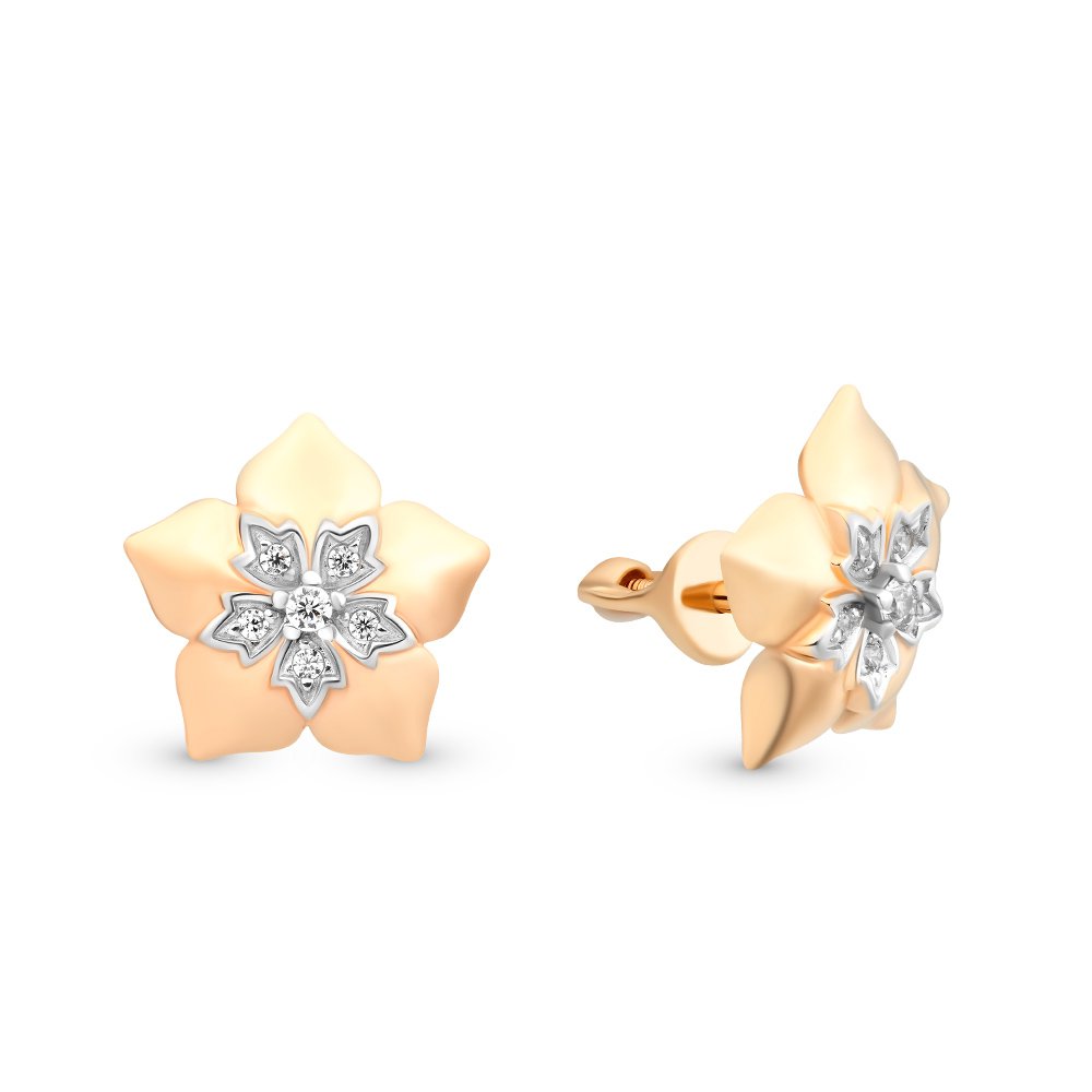 

Серьги из красного золота с фианитом 585Gold 302005316, 302005316