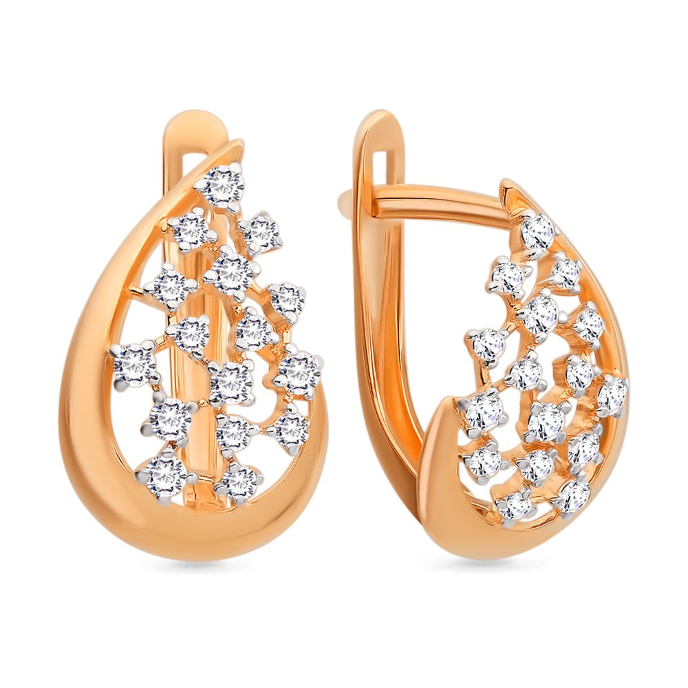 

Серьги из красного золота с фианитом 585Gold 302005334, 302005334
