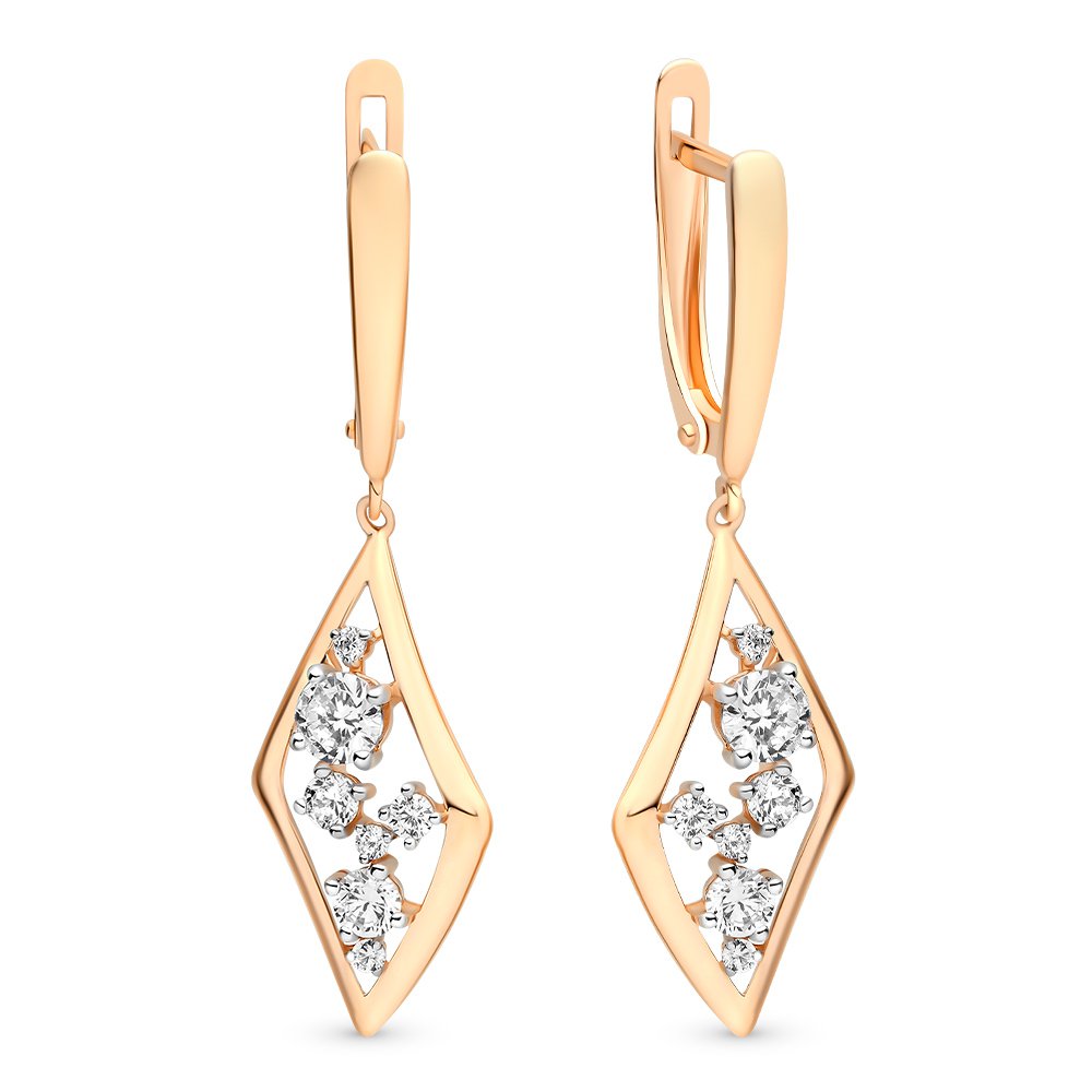 

Серьги из красного золота с фианитом 585Gold 302005359, 302005359