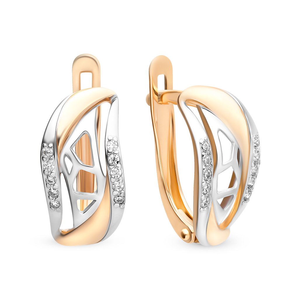 

Серьги из красного золота с фианитом 585Gold 302005362, 302005362