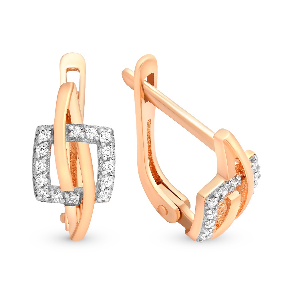 

Серьги из красного золота с фианитом 585Gold 302005373, 302005373