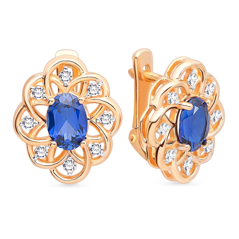 

Серьги из красного золота с фианитом 585Gold 302005395, 302005395