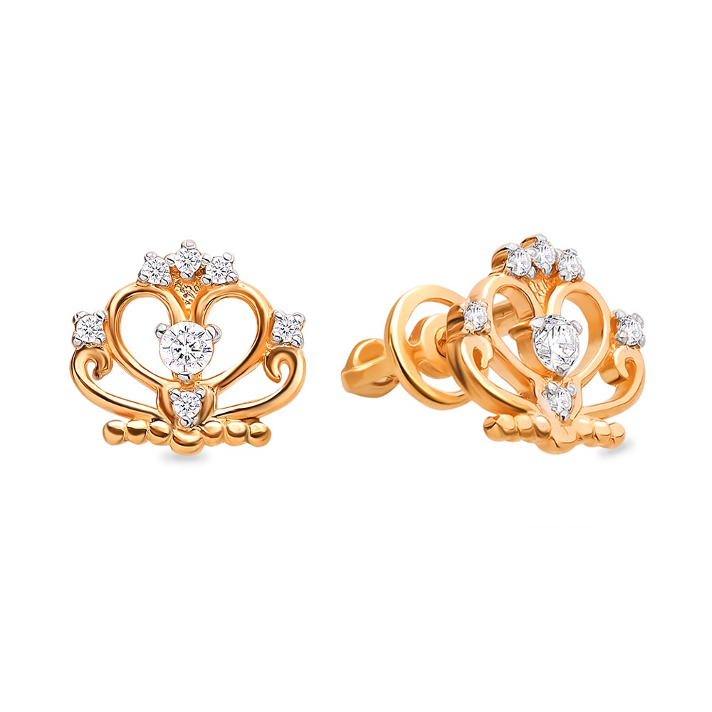 

Серьги из красного золота с фианитом 585Gold 302006207, 302006207