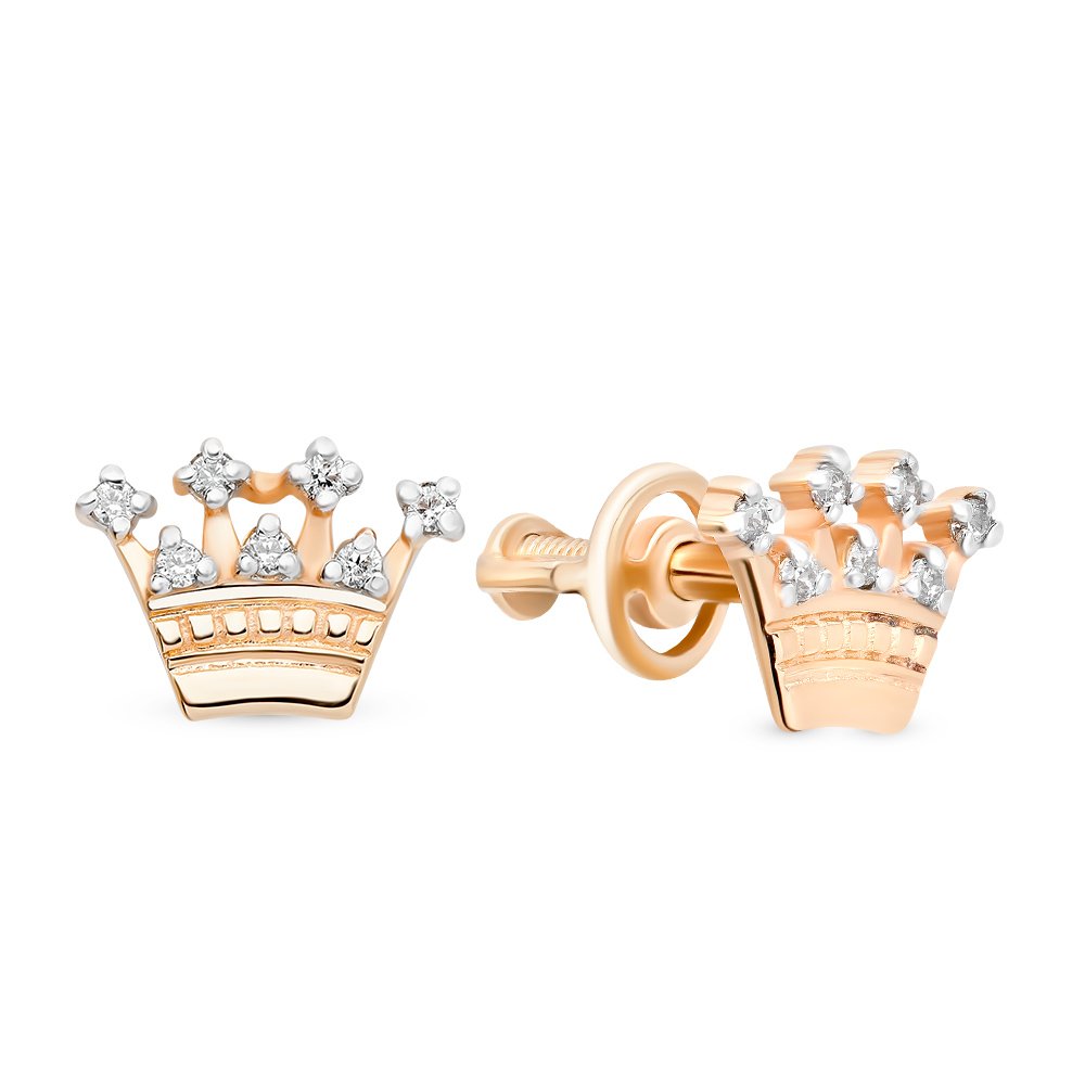 

Серьги из красного золота с фианитом 585Gold 302006455, 302006455