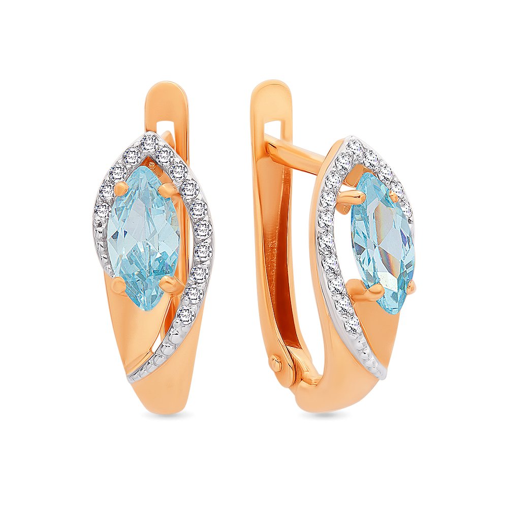 

Серьги из красного золота с фианитом 585Gold 302005406, 302005406