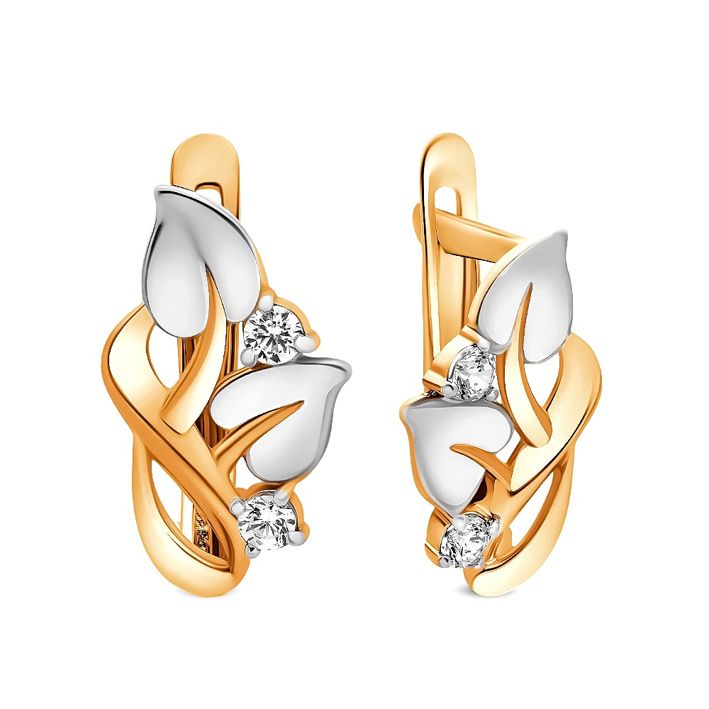 

Серьги из красного золота с фианитом 585Gold 302005450, 302005450