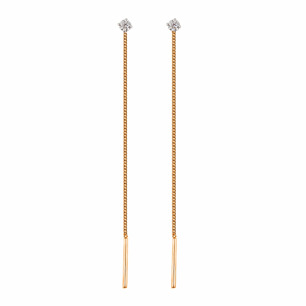 

Серьги из красного золота с фианитом 585Gold 302005558, 302005558