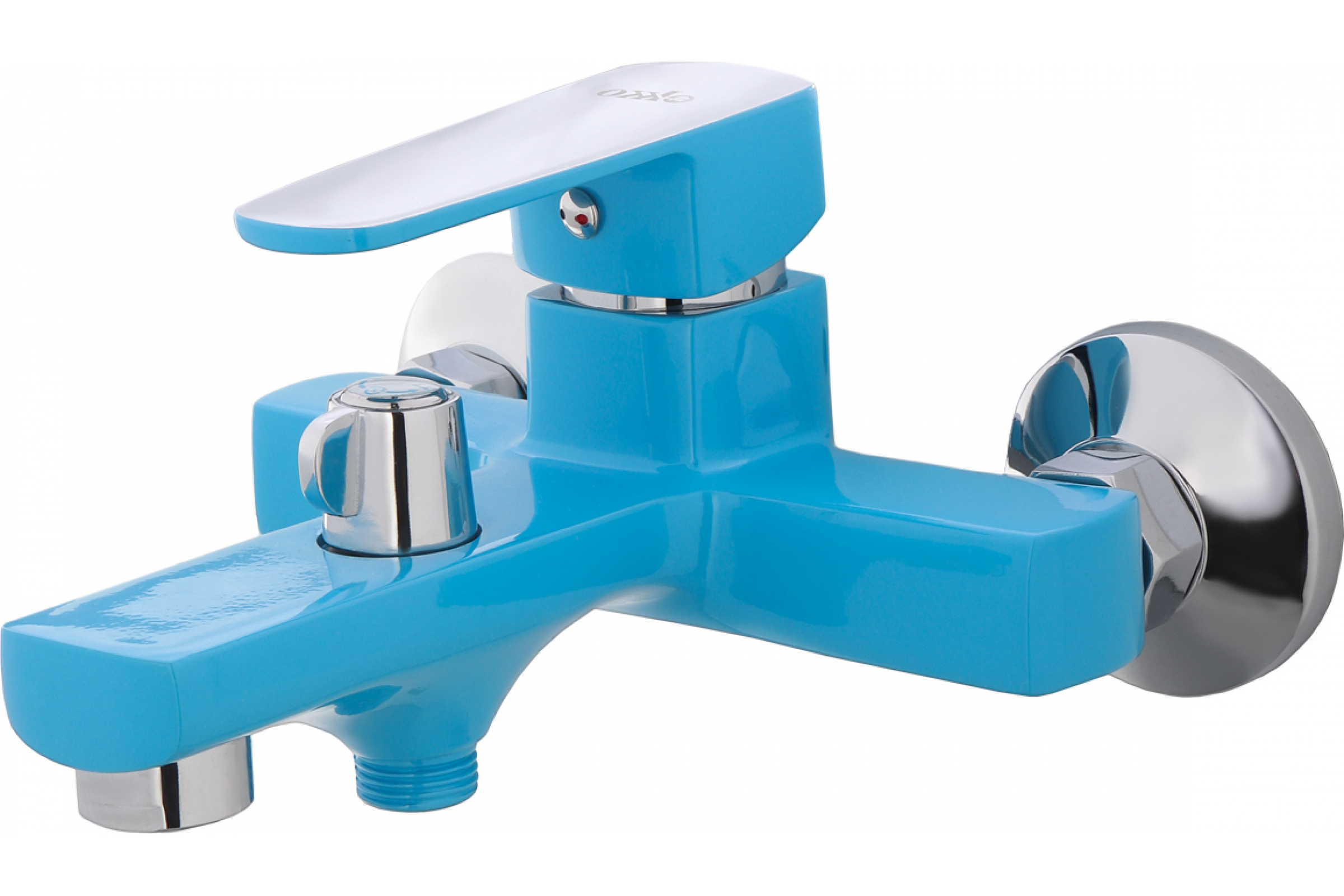Смеситель для ванны EKKO E32304 короткий излив, переключатель в корпусе, синий душевая система с тропическим и гигиеническим душем ekko e2404 23 синий
