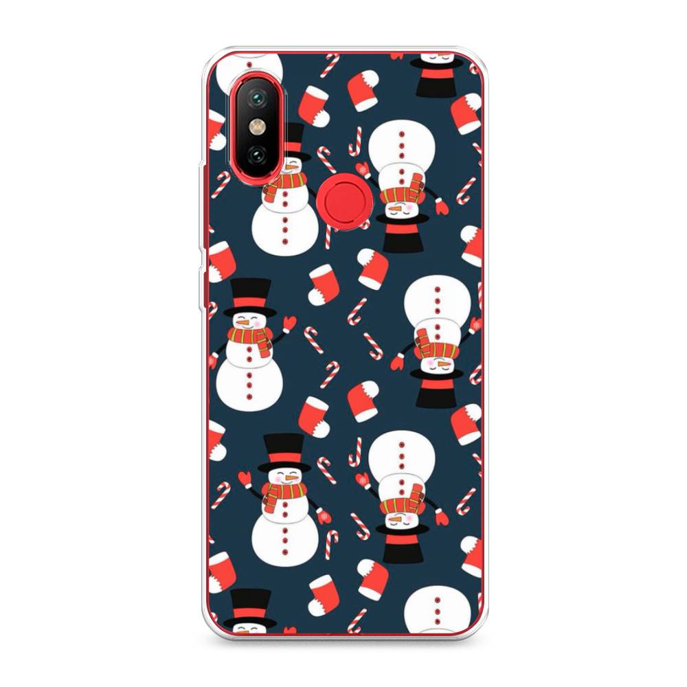 

Чехол на Xiaomi Mi 6X"Синие снеговики", Синий;белый;красный, 33250-5