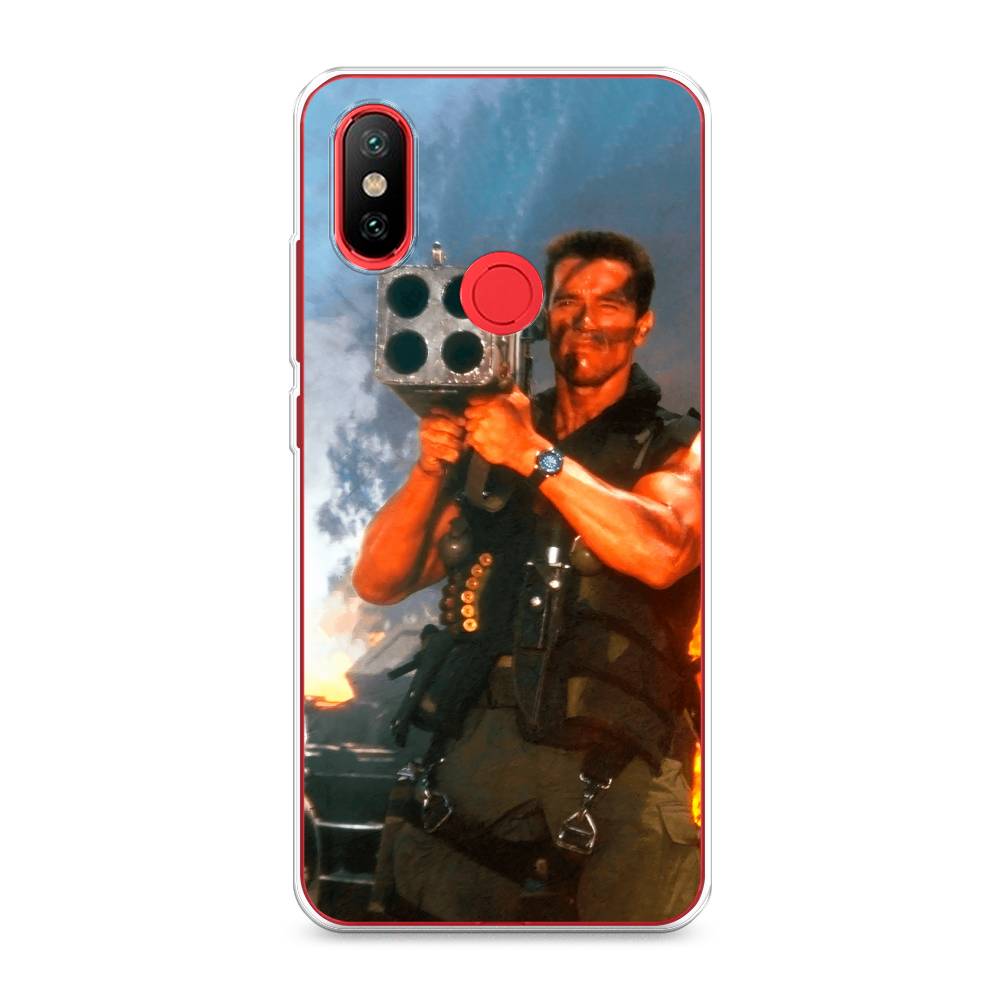 

Чехол на Xiaomi Mi 6X"Арнольд Шварцнеггер с базукой", Голубой;коричневый, 33250-6