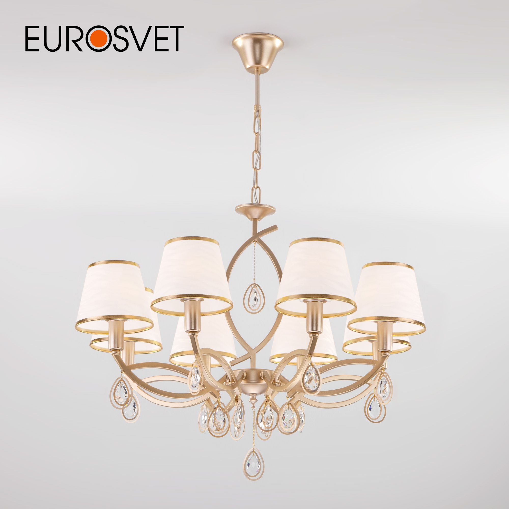 

Подвесная люстра Eurosvet 60091/8 перламутровое золото
