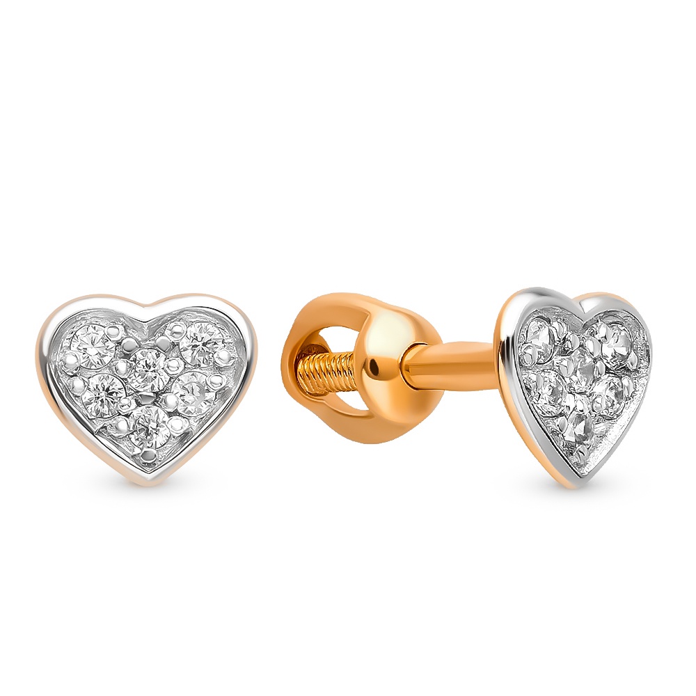 

Серьги из красного золота с фианитом 585Gold 302004469, 302004469