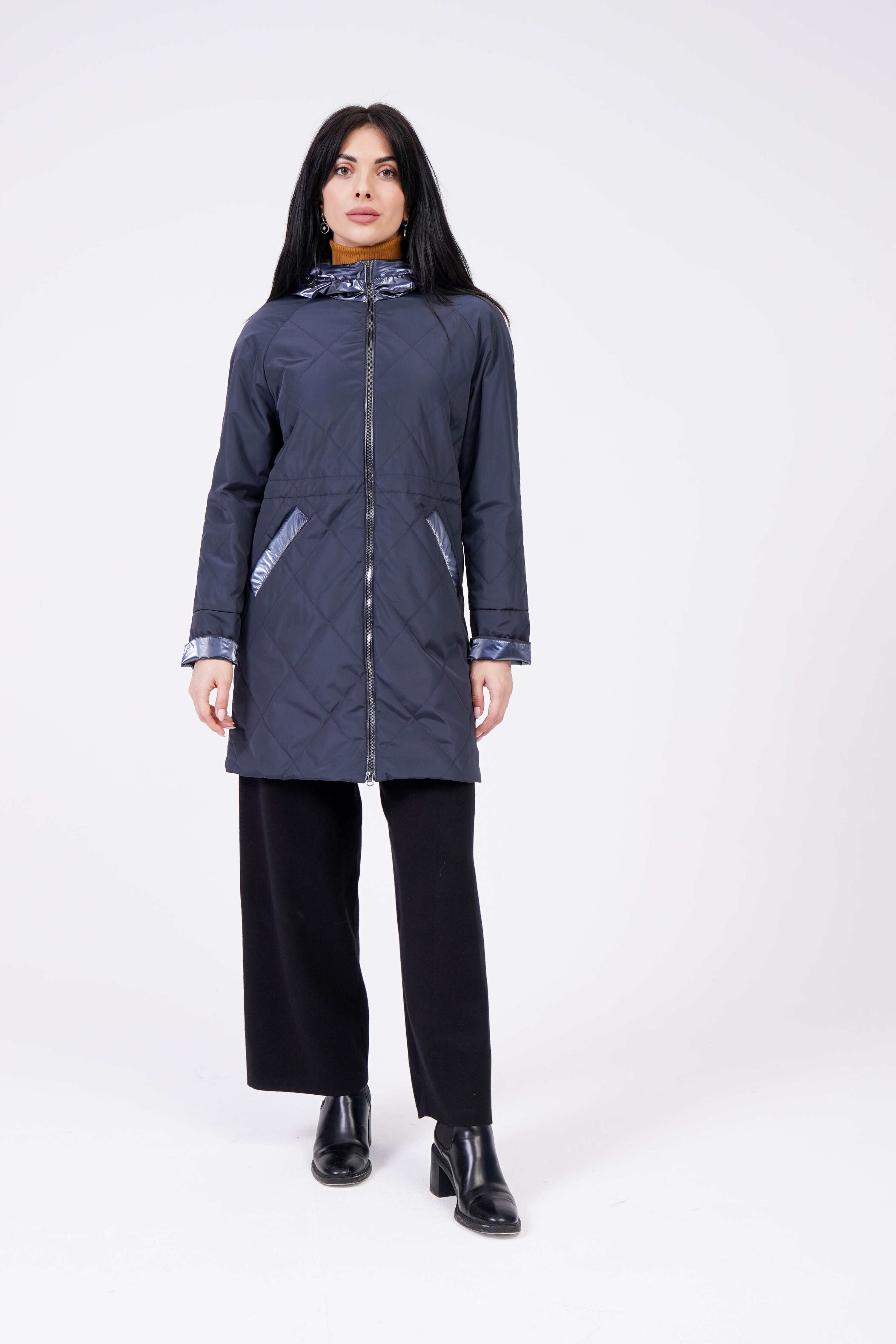 

Пальто женское Maritta 27-3015-29 синее 44 EU, Синий, 27-3015-29
