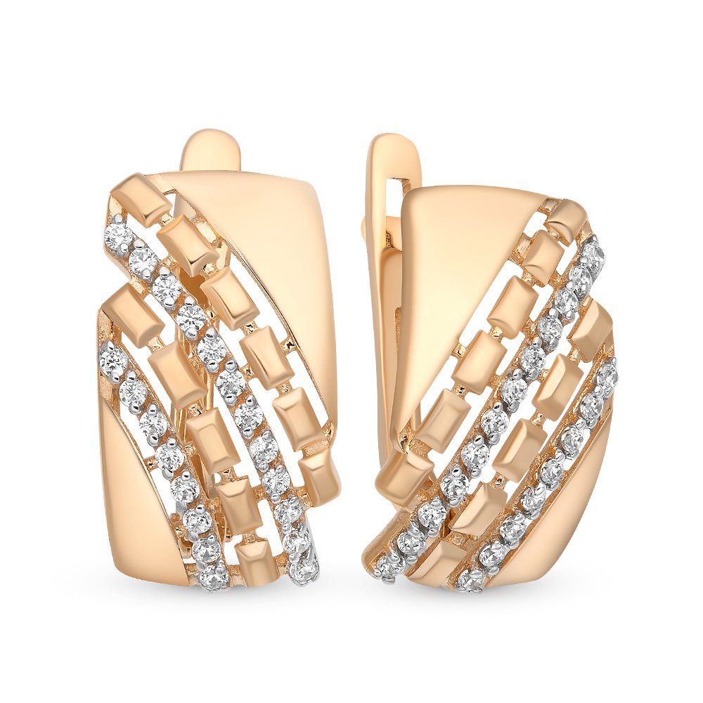 

Серьги из красного золота с фианитом 585Gold 302005618, 302005618