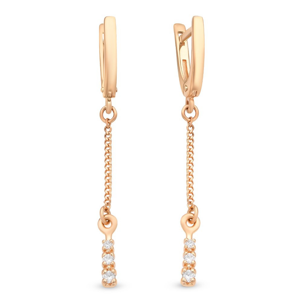 

Серьги из красного золота с фианитом 585Gold 302005625, 302005625