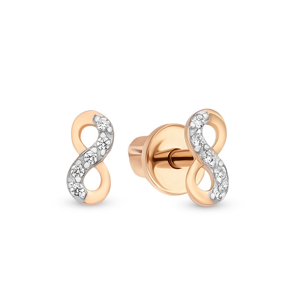 

Серьги из красного золота с фианитом 585Gold 302005635, 302005635