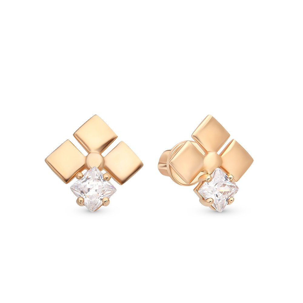

Серьги из красного золота с фианитом 585Gold 302005669, 302005669