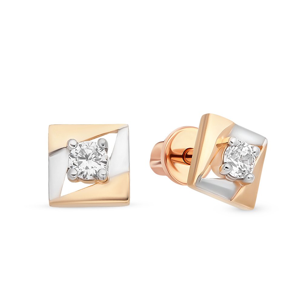

Серьги из красного золота с фианитом 585Gold 302005664, 302005664