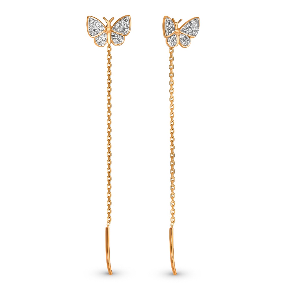

Серьги из красного золота с фианитом 585Gold 302005702, 302005702