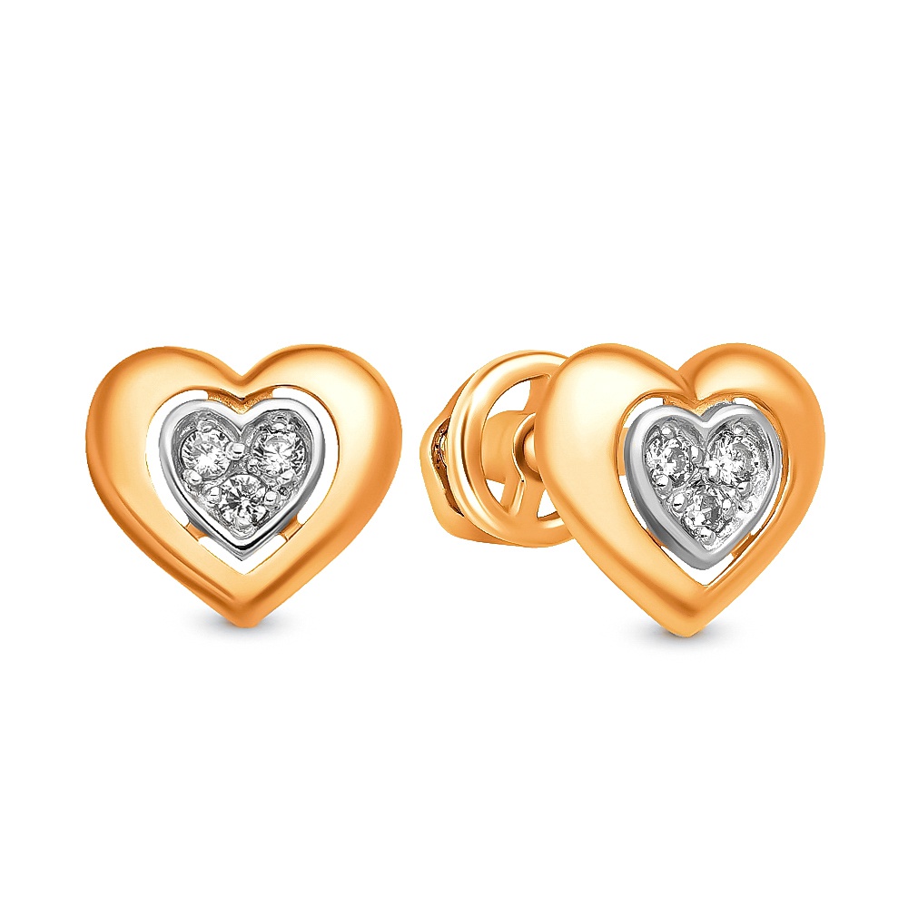 

Серьги из красного золота с фианитом 585Gold 302005673, 302005673