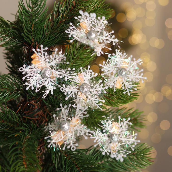 

Прищепки для декора «Снежинки» серебряные, 6 шт.