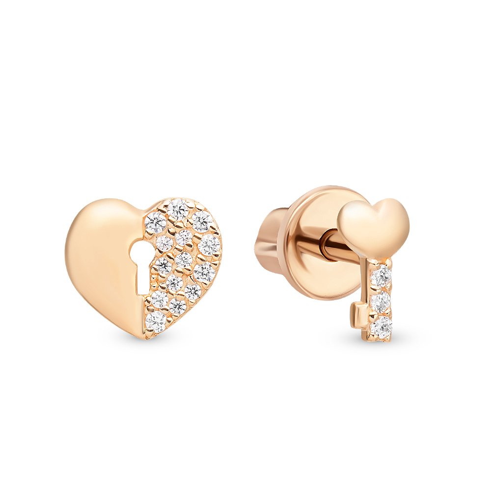 

Серьги из красного золота с фианитом 585Gold 302005717, 302005717