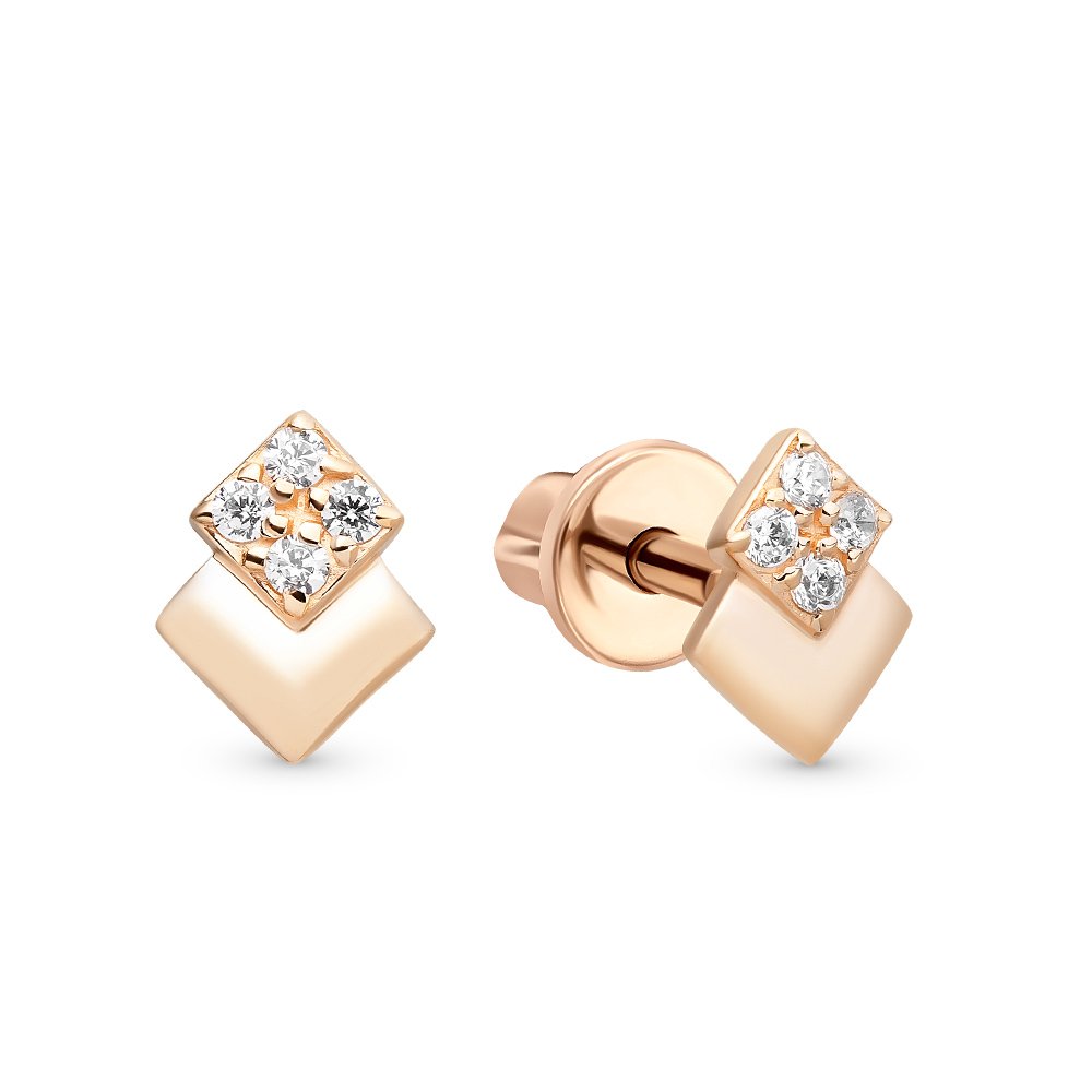 

Серьги из красного золота с фианитом 585Gold 302005637, 302005637
