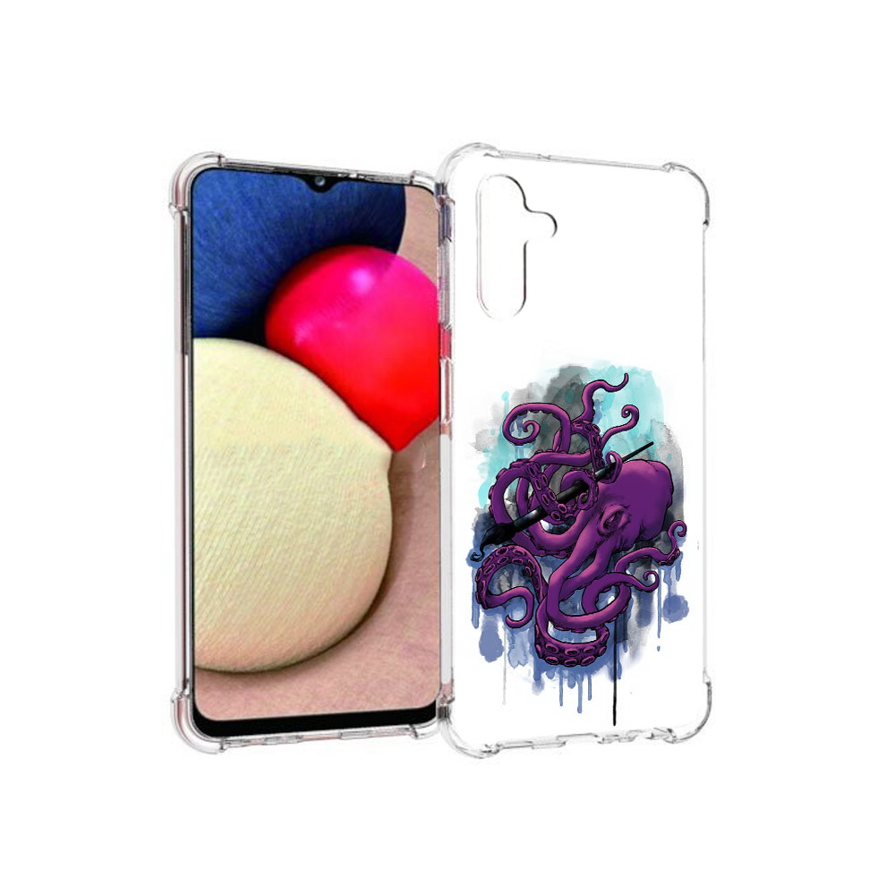 

Чехол MyPads Tocco для Samsung Galaxy A13 5G фиолетовый осьминог (PT172412.530.658), Прозрачный, Tocco