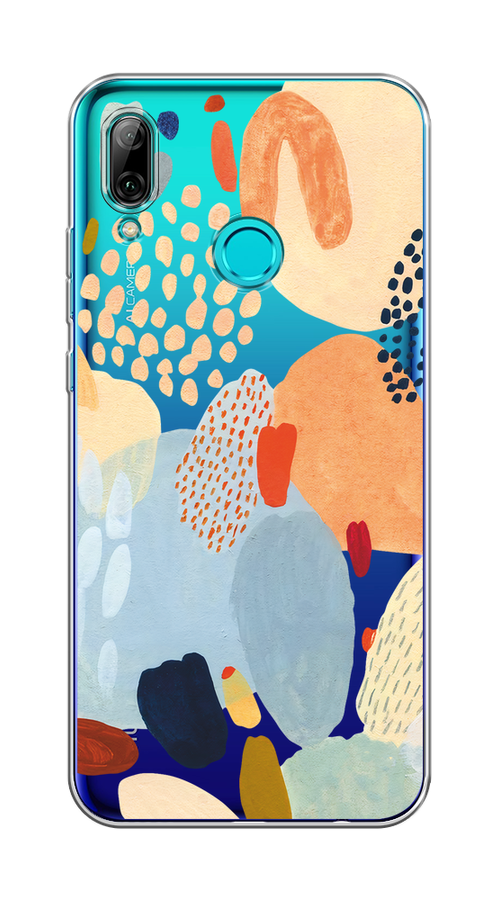 

Чехол на Honor 10 Lite, Huawei P Smart 2019 "Необычная абстракция", Бежевый;голубой, 67550-1