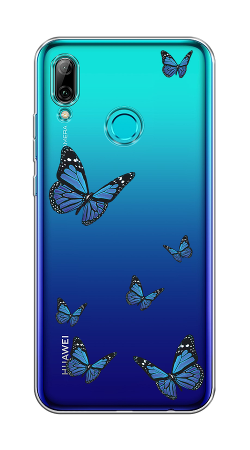 

Чехол на Honor 10 Lite, Huawei P Smart 2019 "Blue butterflies", Синий;черный, 67550-1