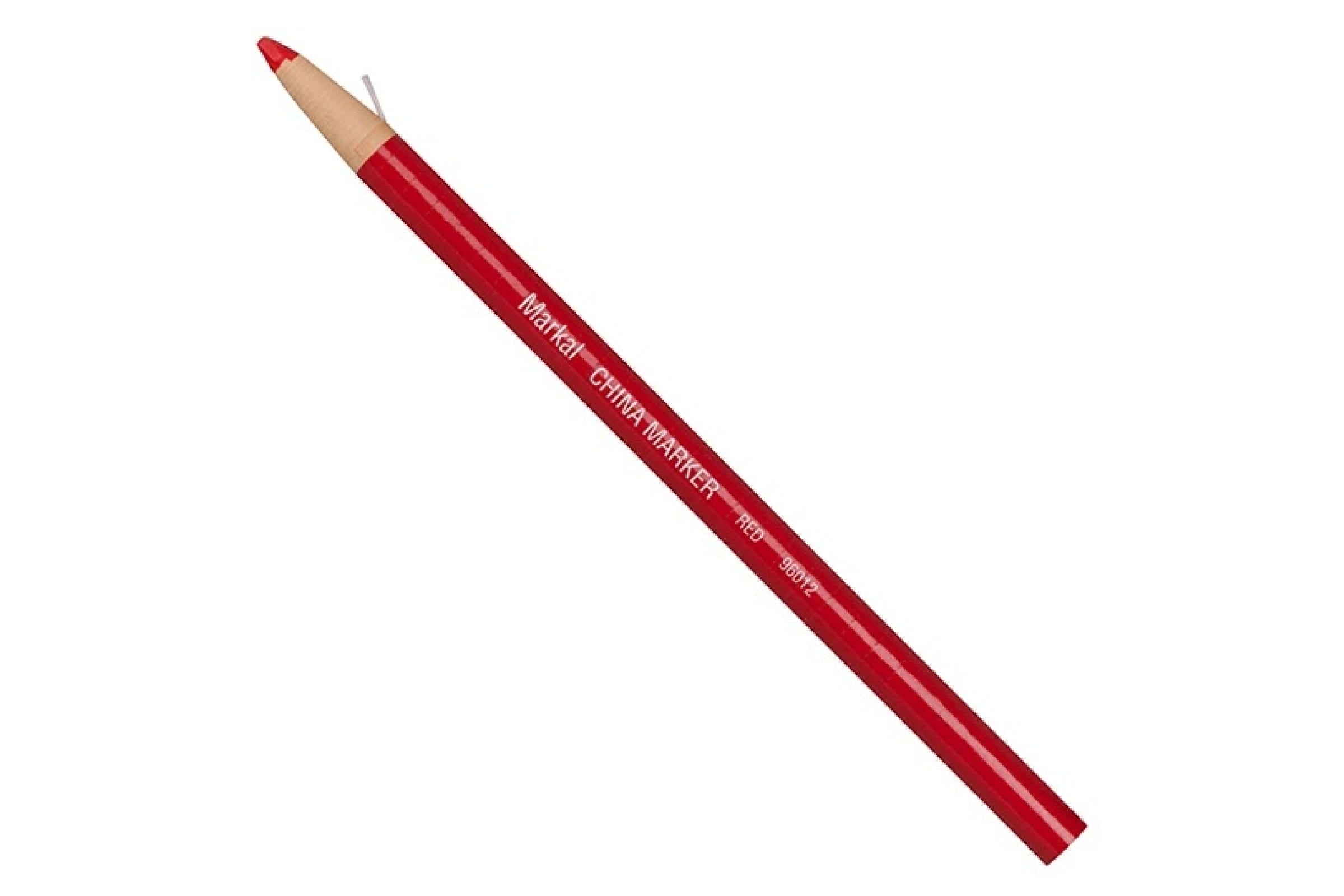 Markal карандаш промышленный восковой самозатачивающийся China Marker, красный 96012