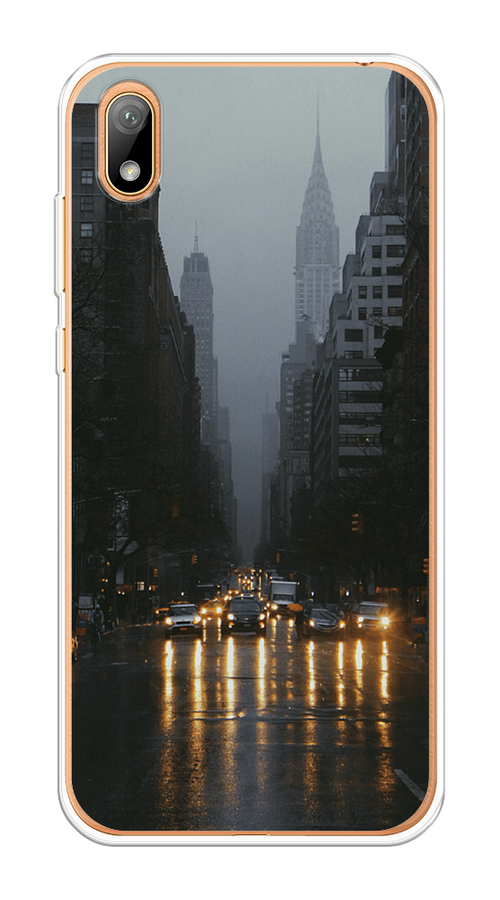 

Чехол на Huawei Y5 2019, Honor 8S/8S Prime "Дождливый Нью Йорк", Черный;серый, 69150-1