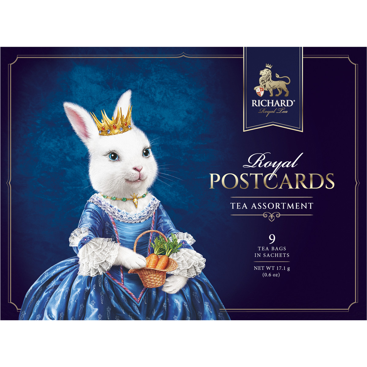 

Чай черный в пакетиках Richard ROYAL POSTCARDS TEA ASSORTMENT сувенир на Новый год, 17,1г, 1