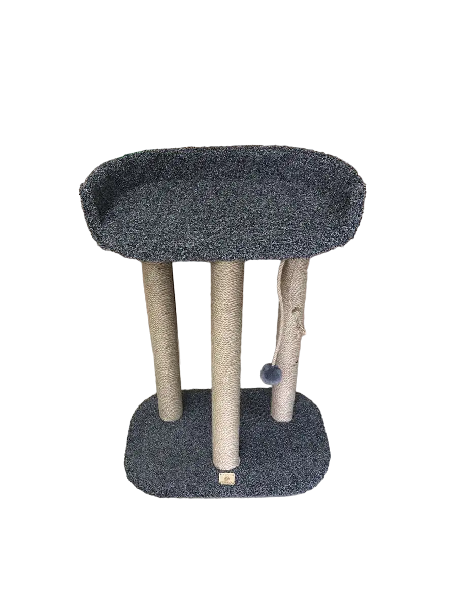 Комплекс для кошек Моя Котя Трон императора, антрацит, ковролин, дерево, джут, 90 см