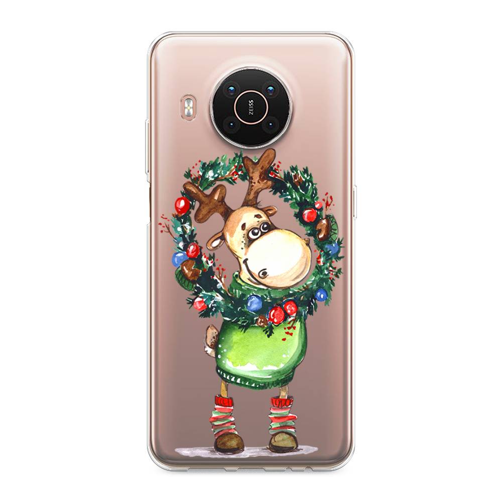 

Чехол на Nokia X20"Олень с новогодним венком", 124250-4
