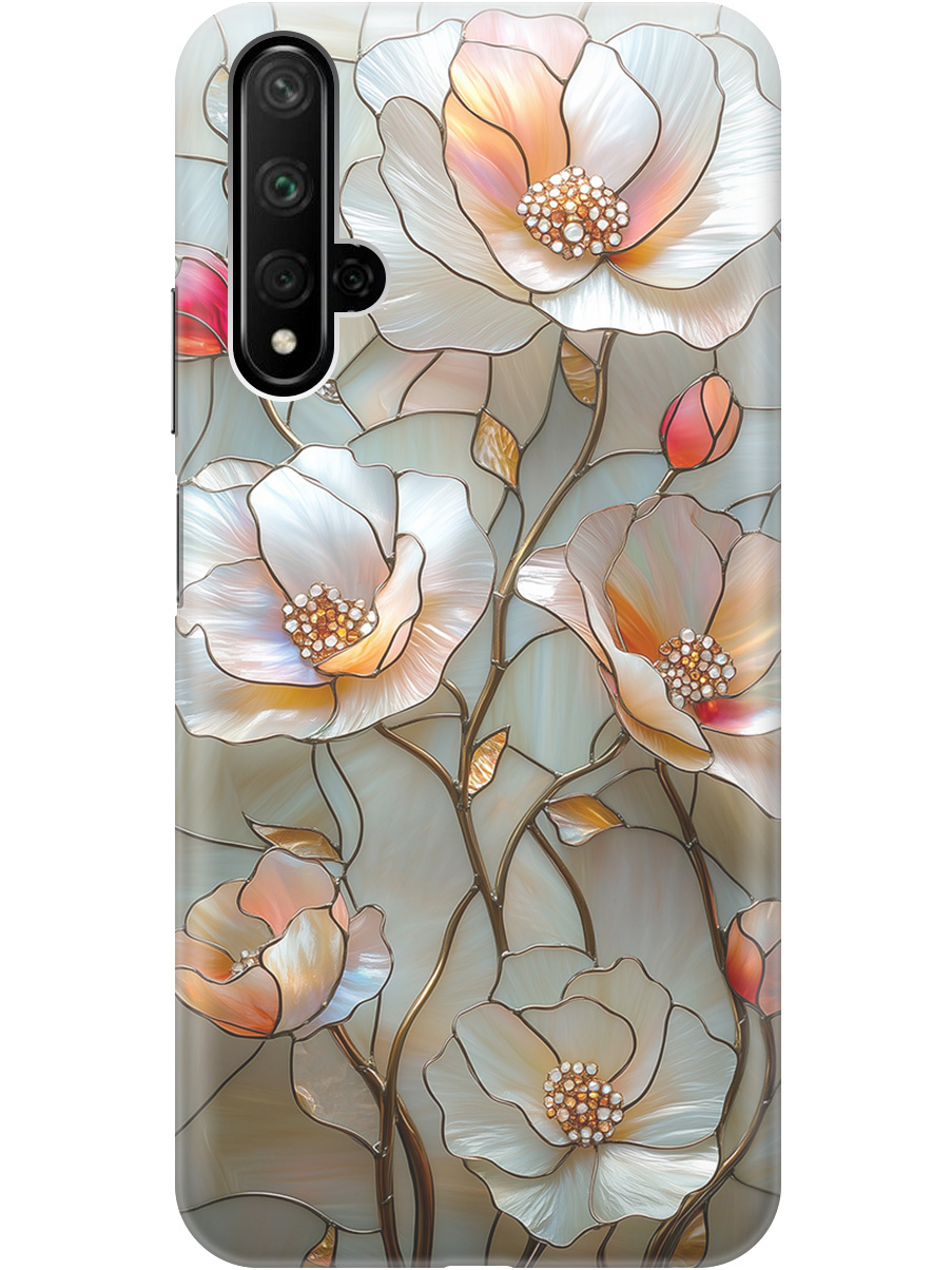 

Силиконовый чехол на Honor 20, Huawei Nova 5T с принтом "Фарфоровые цветы", Прозрачный;белый;черный, 721508923