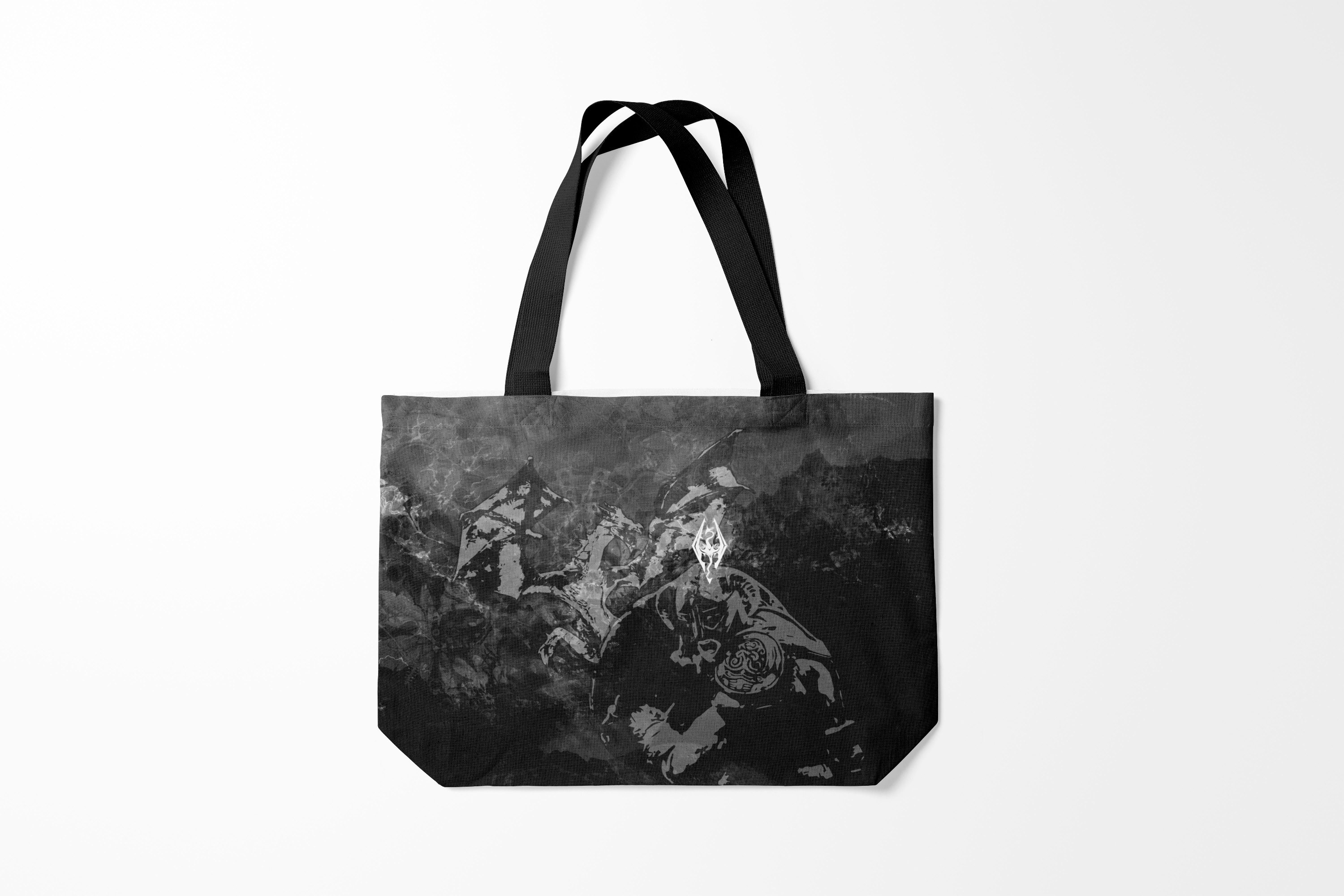 

Сумка шoппер унисекс Burnettie The Elder Scrolls Battle with dragon TES, черный, The Elder Scrolls Battle with dragon TES