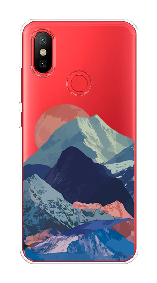 

Чехол на Xiaomi Mi 6X"Закат в снежных горах", Красный;серый;голубой, 33250-2