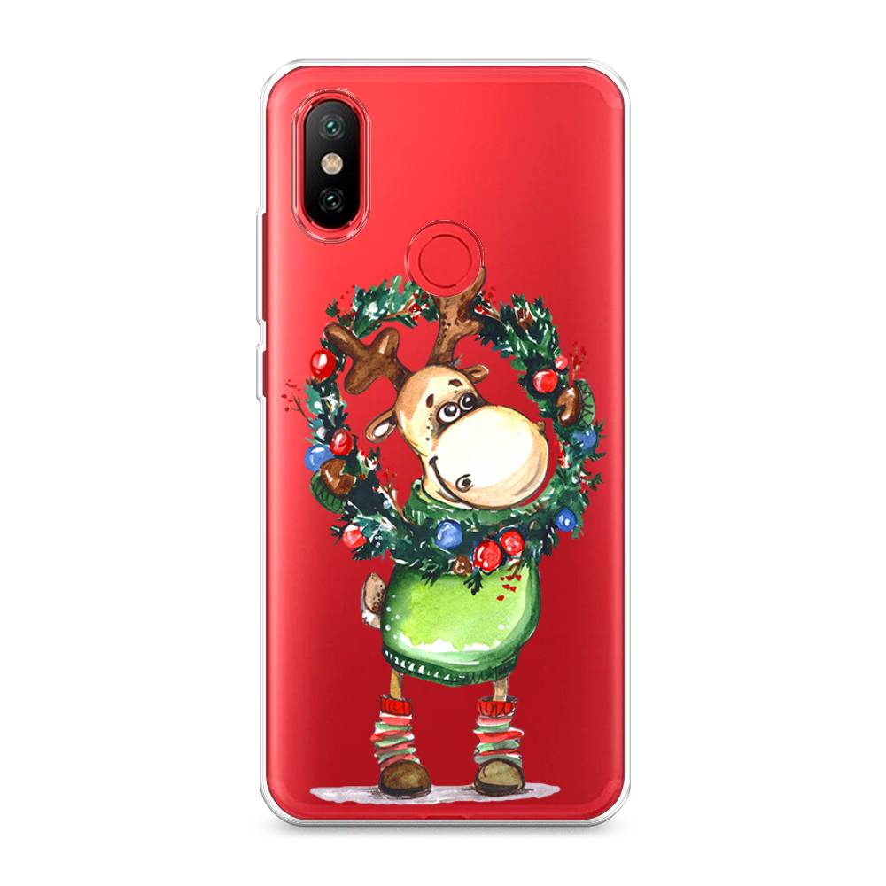 

Чехол на Xiaomi Mi 6X"Олень с новогодним венком", 33250-4